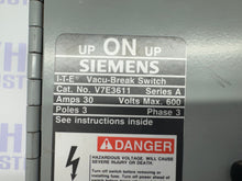 Load image into Gallery viewer, SIEMENS V7E3611 30 AMP VACU-BREAK SWITCH (JV)
