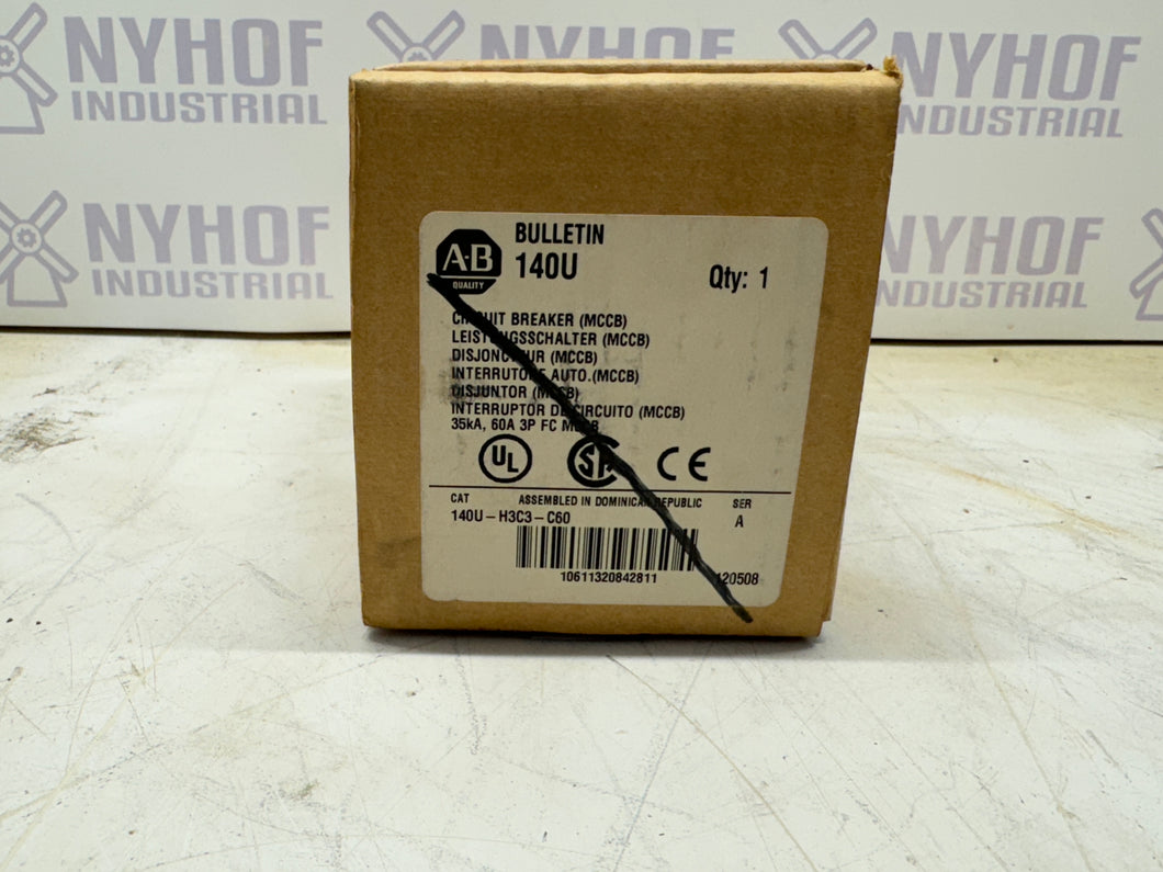 ALLEN BRADLEY 140U-H3C3-C60 SER A 60AMP 3 POLE BREAKER (MJ)