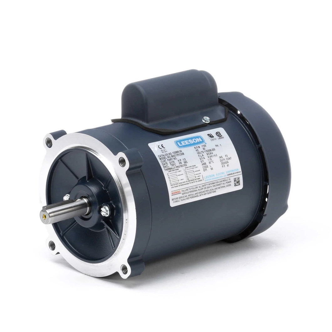 Leeson 102865.00 Electric Motor 1/2 HP 1800 Rpm 115/208-230 Volt M4C17FC33B