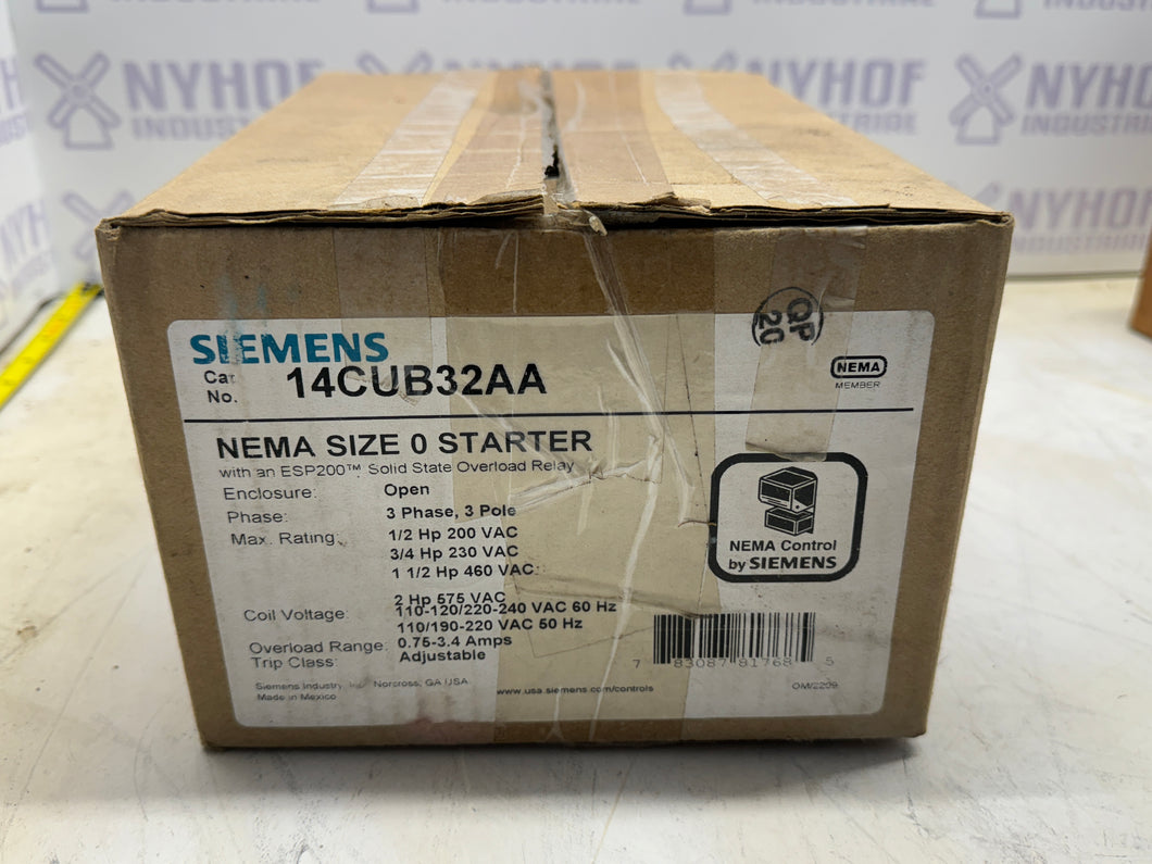 SIEMENS 14CUB32AA E POLE 3 PHASE STARTER (MJ)