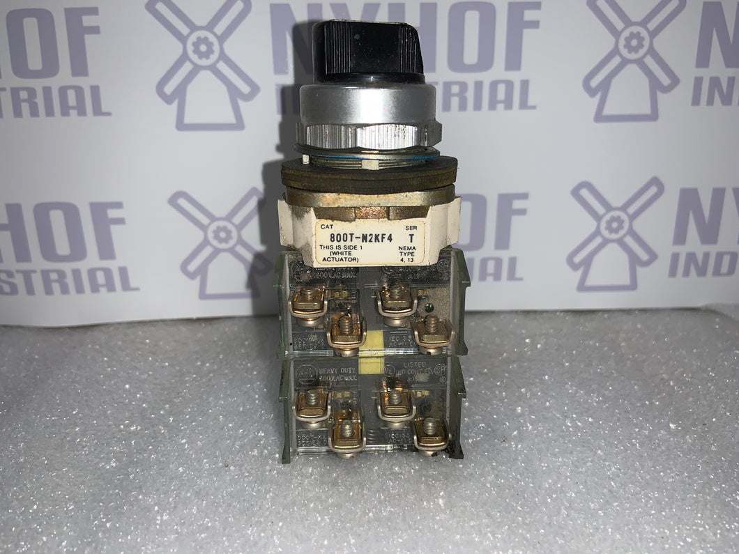 ALLEN BRADLEY 800T-N2KF4 SELECTOR SWITCH 4 CONTACTBLOCKS (USED)